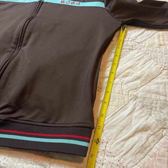 bcbg brown and teal vintage y2k double top and bottom zip track jacket large - Picture 6 of 8